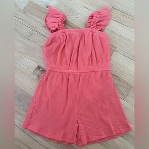 Old Navy Coral Ribbed Toddler Romper